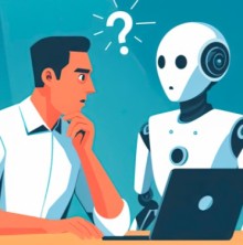 A person chatting with a robot